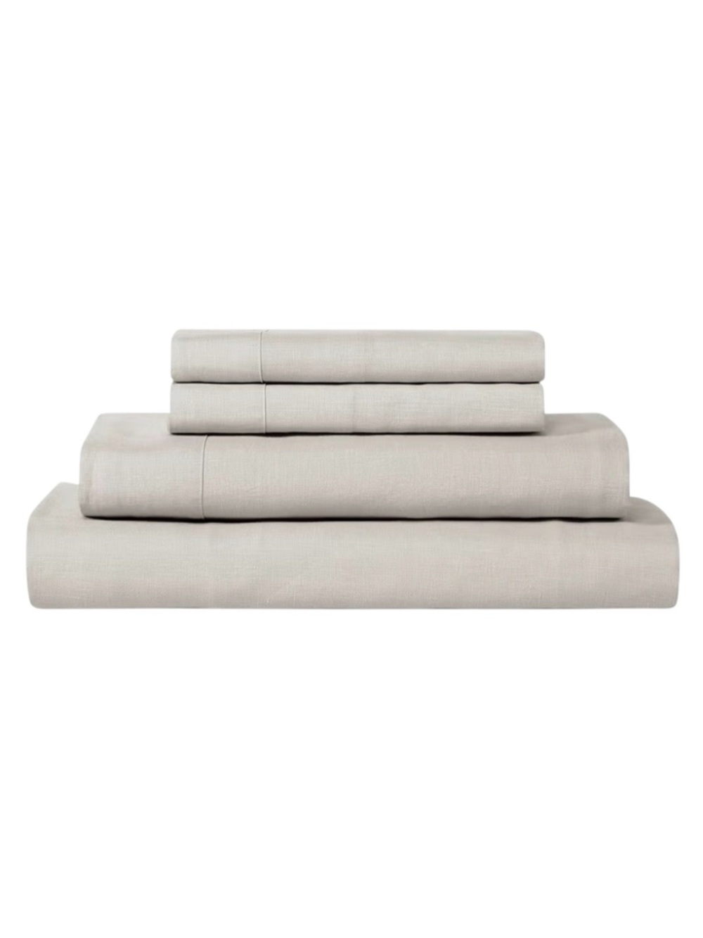 SIJO LuxeWeave French Flax Linen Sheet Set Fog Full NWT